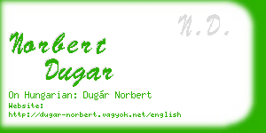 norbert dugar business card