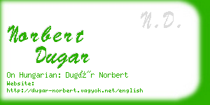 norbert dugar business card